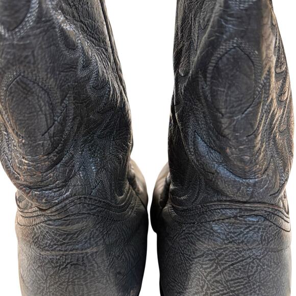 Nocona 43511 Gray Leather Cowboy Boots Men's 10.5 D Vintage Western USA Made - Picture 11 of 11